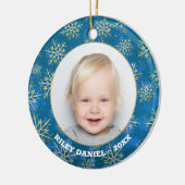 Snowflake Foto Keramik Ornament (Links)