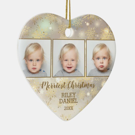 Snowflake-Foto Keramik Ornament (Rechts)