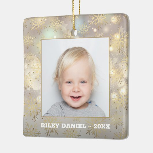 Snowflake-Foto Keramikornament (Links)