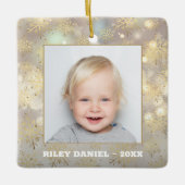 Snowflake-Foto Keramikornament (Vorderseite)