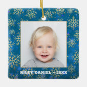 Snowflake-Foto Keramikornament (Vorderseite)