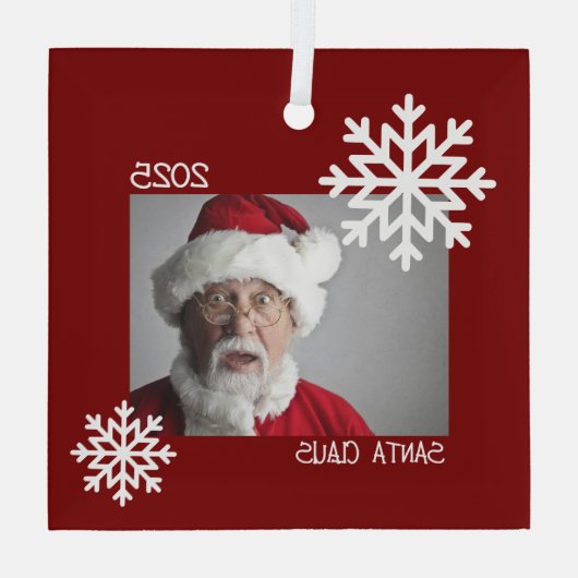 Snowflake Foto Ornament (Rückseite)