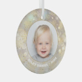 Snowflake-Foto Ornament Aus Glas (Vorderseite Rechts)