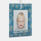 Snowflake-Foto Ornament Aus Glas (Vorderseite Rechts)