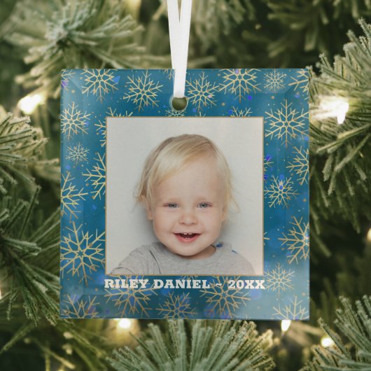 Snowflake-Foto Ornament Aus Glas (Insitu)