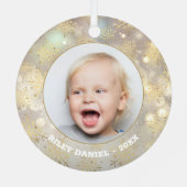 Snowflake-Foto Ornament Aus Metall (Rückseite)