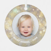 Snowflake-Foto Ornament Aus Metall (Vorderseite)