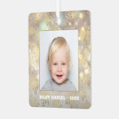 Snowflake-Foto Ornament Aus Metall (Vorderseite links)