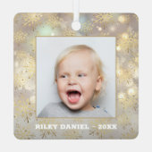 Snowflake-Foto Ornament Aus Metall (Rückseite)