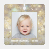 Snowflake-Foto Ornament Aus Metall (Vorderseite)