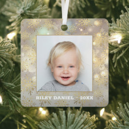 Snowflake-Foto Ornament Aus Metall