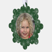 Snowflake-Foto Ornament Karte (Linke Ecke)