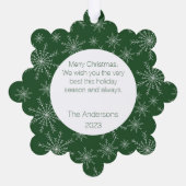 Snowflake-Foto Ornament Karte (Rückseite)