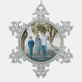 Snowflake Foto Ornament mit Familiennamen