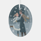 Snowflake Foto Ornament - Personalisiert Keepake Aus Glas (Vorderseite links)