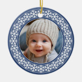 Snowflake Foto Rahmen Weihnachten doppelseitig Keramikornament (Vorne)