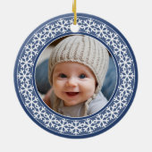 Snowflake Foto Rahmen Weihnachten doppelseitig Keramikornament (Hinten)