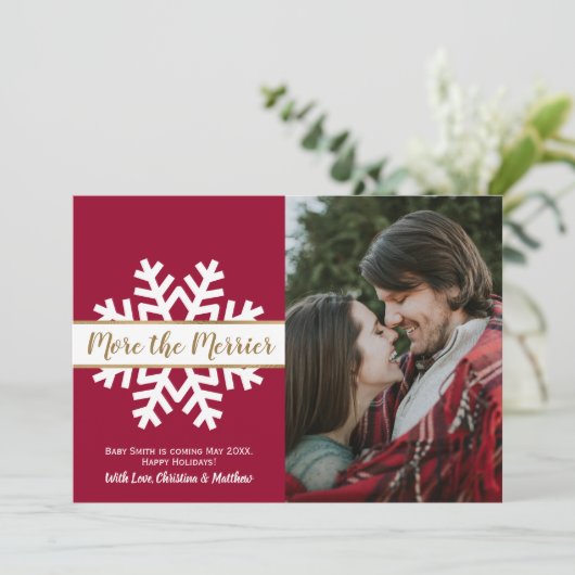 Snowflake Foto Weihnachtsfeiertage Ankündigung (Stehend Vorderseite)
