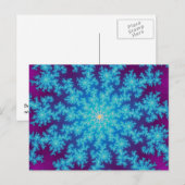 Snowflake Fraktal Aqua Blue Postkarte (Vorne/Hinten)