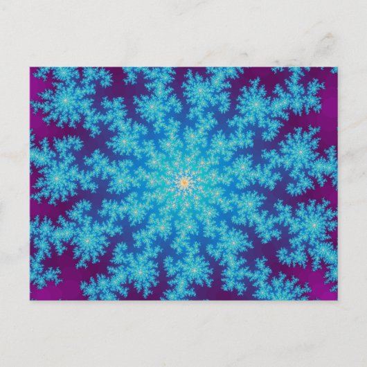 Snowflake Fraktal Aqua Blue Postkarte (Vorderseite)
