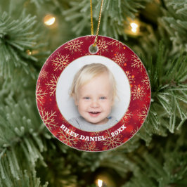 Snowflake Frame Foto Keramik Ornament