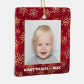 Snowflake Frame Foto Keramikornament (Rechts)