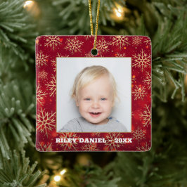 Snowflake Frame Foto Keramikornament