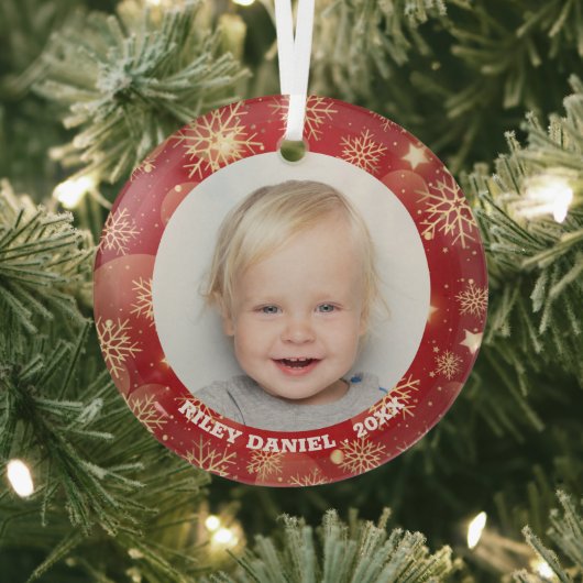 Snowflake Frame Foto Ornament Aus Glas (InSitu)