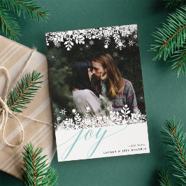 Snowflake Frame Holiday Foto Card | Eis Feiertagskarte