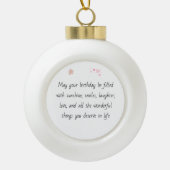 Snowflake Framed Birthday Ornament with Message (Vorderseite)