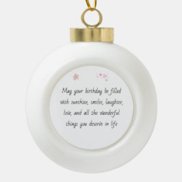 Snowflake Framed Birthday Ornament with Message