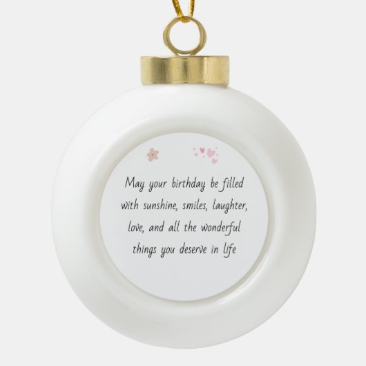 Snowflake Framed Birthday Ornament with Message (Vorderseite)