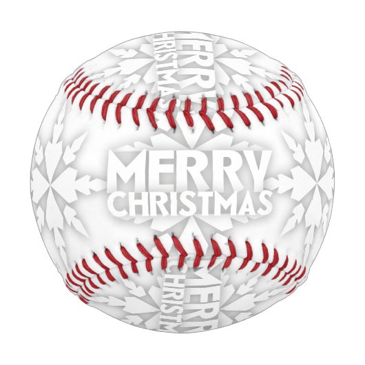 Snowflake Frohe Weihnachten Baseball (Rückseite)
