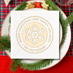 Snowflake Frohe Weihnachten glückliche Feiertage C Servietten Mit Folie