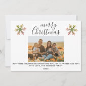 Snowflake Frohe Weihnachts-Script Familie Foto Feiertagskarte (Vorderseite)
