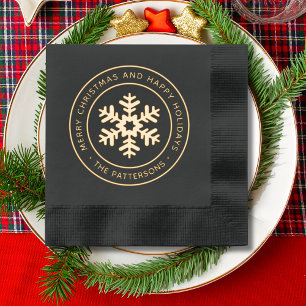 Snowflake Frohe Weihnachtsfeiertage Custom Servietten Mit Folie
