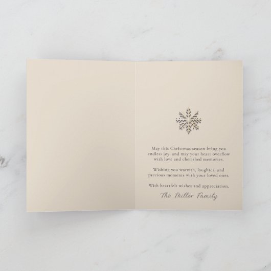 Snowflake Frohe Weihnachtskarte Karte (Innenseite)