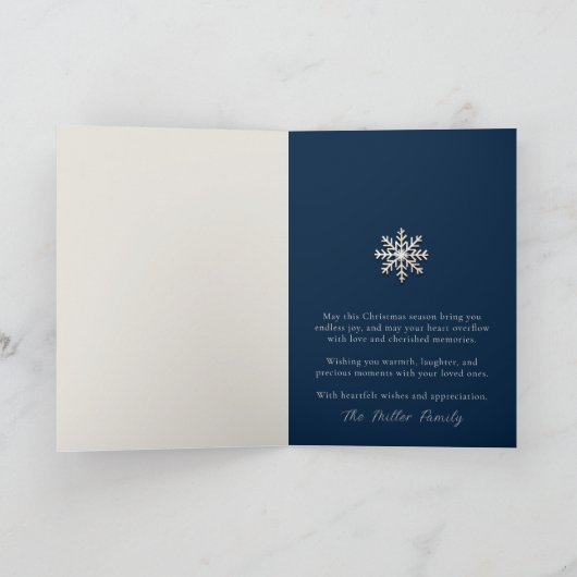 Snowflake Frohe Weihnachtskarte Karte (Innenseite)