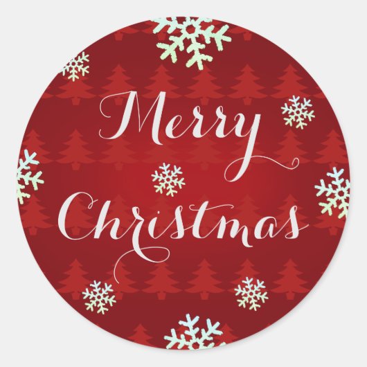 Snowflake Frohe Weihnachtskleber Runder Aufkleber (Vorderseite)