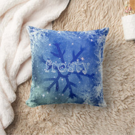 Snowflake Frosty Frozen Aquarellblau Kissen