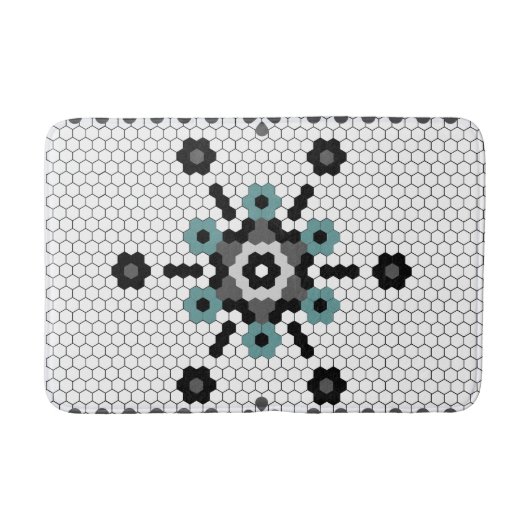 Snowflake Fun Winter Bauernhof Muster Tile Badematte (Vorderseite)