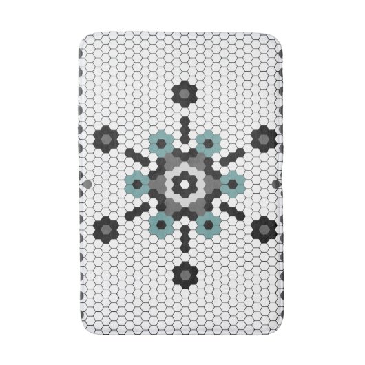 Snowflake Fun Winter Bauernhof Muster Tile Badematte (Vorderseite Vertikal)