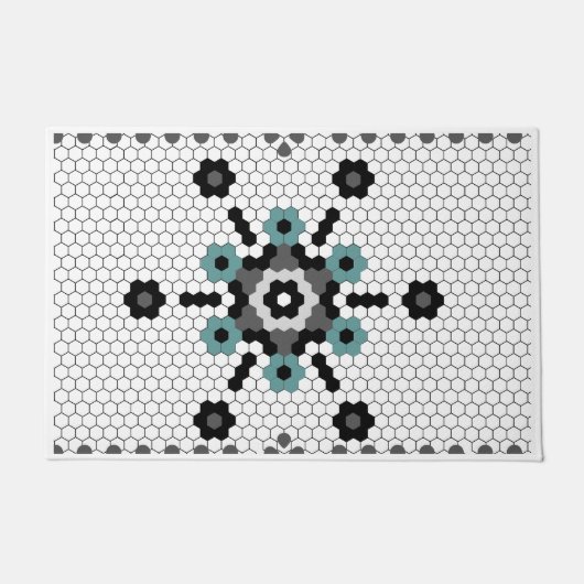 Snowflake Fun Winter Bauernhof Muster Tile Fußmatte (Vorderseite)