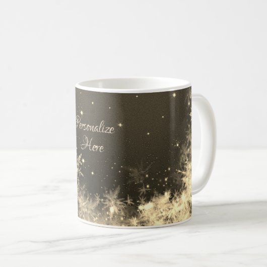 Snowflake-Funkeln-Tasse Kaffeetasse (VorderseiteRechts)