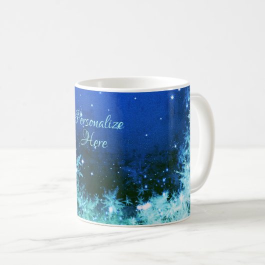Snowflake-Funkeln-Tasse Kaffeetasse (VorderseiteRechts)