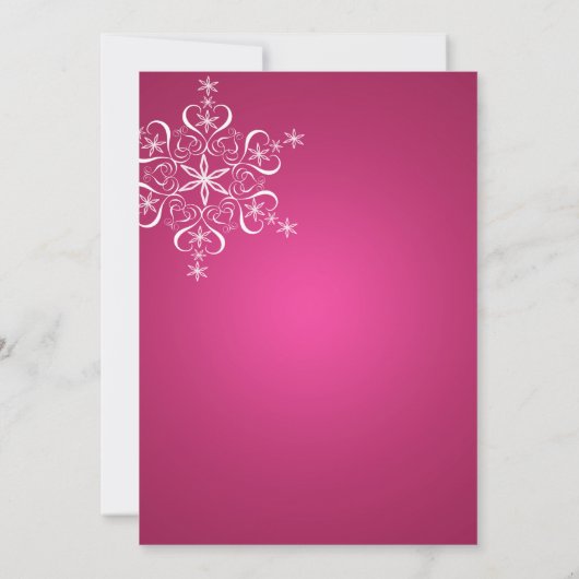 Snowflake Fuschia Brautparty Einladung (Rückseite)