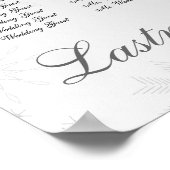 Snowflake Gem Silver Wedding Chart Poster (Ecke)