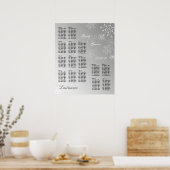 Snowflake Gem Silver Wedding Chart Poster (Küche)