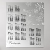 Snowflake Gem Silver Wedding Chart Poster (Vorne)