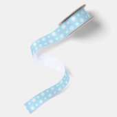 Snowflake Gemustert Blue Ribbon Satinband (Rückseite)
